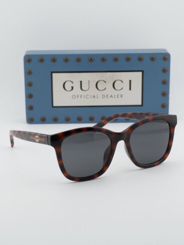 Gucci Gg1984sk 002 Unisex Square Sunglasses - Havana / Blue